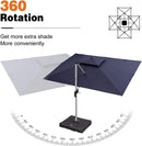 PURPLE LEAF Double Top 9 x 11 / 9 x 12 / 10 x 12 / 10 x 13 ft Rectangle Outdoor Classic Umbrella - Purple Leaf Garden