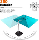PURPLE LEAF Double Top 9 x 11 / 9 x 12 / 10 x 12 / 10 x 13 ft Rectangle Outdoor Classic Umbrella - Purple Leaf Garden