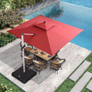 PURPLE LEAF Double Top 9 x 11 / 9 x 12 / 10 x 12 / 10 x 13 ft Rectangle Outdoor Classic Umbrella - Purple Leaf Garden