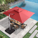 PURPLE LEAF Double Top 9 x 11 / 9 x 12 / 10 x 12 / 10 x 13 ft Rectangle Outdoor Classic Umbrella - Purple Leaf Garden
