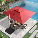PURPLE LEAF Double Top 9 x 11 / 9 x 12 / 10 x 12 / 10 x 13 ft Rectangle Outdoor Classic Umbrella - Purple Leaf Garden
