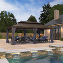 PURPLE LEAF Outdoor Hardtop Gazebo For Garden Bronze Double Roof Aluminum Frame Pavilion - Purple Leaf Garden