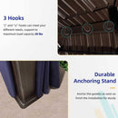 PURPLE LEAF Outdoor Hardtop Gazebo For Patio Bronze Aluminum Frame Pavilion With Navy-Blue Curtain - Purple Leaf Garden