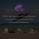PURPLE LEAF outdoor furniture: passion, dedication, worldwide, 100000+ clients, 3-year warranty.