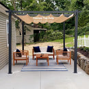 PURPLE LEAF Outdoor Retractable Pergola Shade Cover - Durable Fabric Canopy Replacement Top for Decks and Porches - Purple Leaf Garden