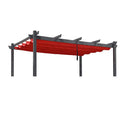 PURPLE LEAF Outdoor Retractable Pergola Shade Cover - Durable Fabric Canopy Replacement Top for Decks and Porches - Purple Leaf Garden