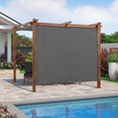 Grey Retractable Pergola Curtains for Outdoor Privacy, Durable Polyester Fabric