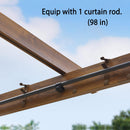 Pergola curtain rod with mounting hardware. Includes one curtain rod, 98 inches long. Part of outdoor privacy solution.