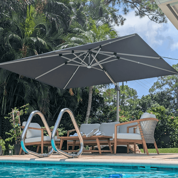 best patio umbrella for windy conditions PHI VILLA 10ft Outdoor Umbrellas, 3 Tier Vented Table Umbrella, Beige manufactured and designed to exacting standards with durability Best Cantilever Parasol For Windy