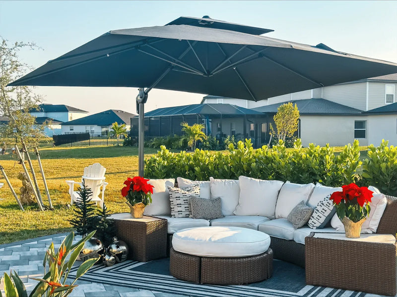 is the a difference patio umbrella Large This 280 cm outdoor patio umbrella offers spacious coverage for a set of furniture Offset Patio Umbrellas Vs Cantilever