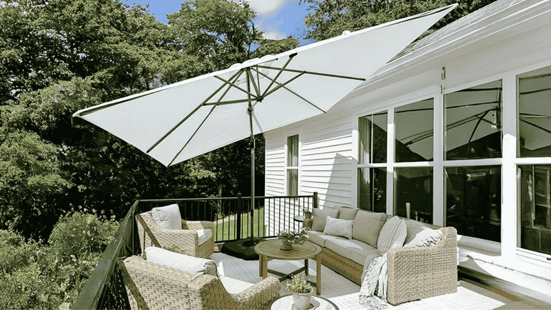 east end patio 8.2 ft gazebo umbrella pole size 8ft-10ft Market grilling with friends BONOSUKI Outdoor Umbrella,8.2x8.2ft Canopy Offset