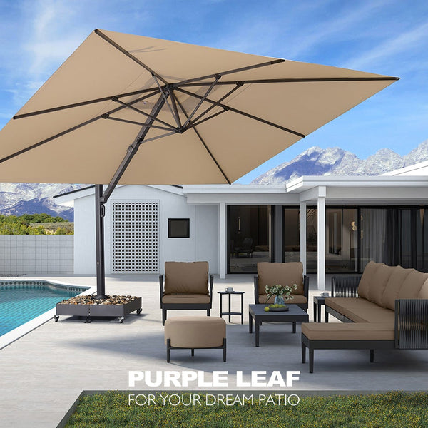 10ft square patio umbrella 10ft Square Patio Automatic Hydraulic Cantilever Umbrella with Air Ven