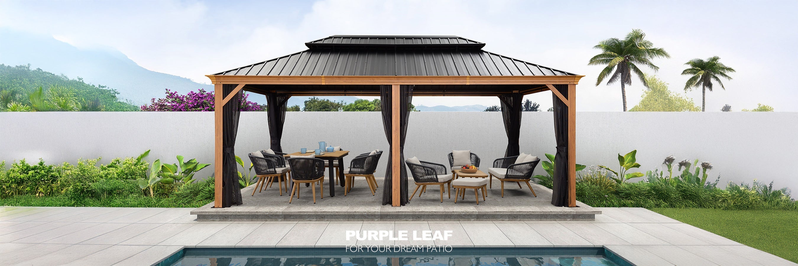 Wood Grain Frame Gazebo
