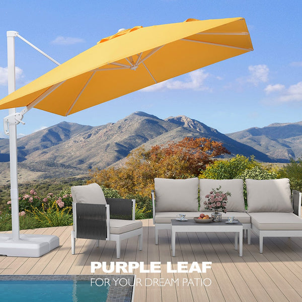 10' patio outdoor sunshade hanging umbrella without weight base FORCLOVER 10 ft. Steel Cantilever Patio Outdoor Sunshade Hanging Umbrella without Weight Base in Orange