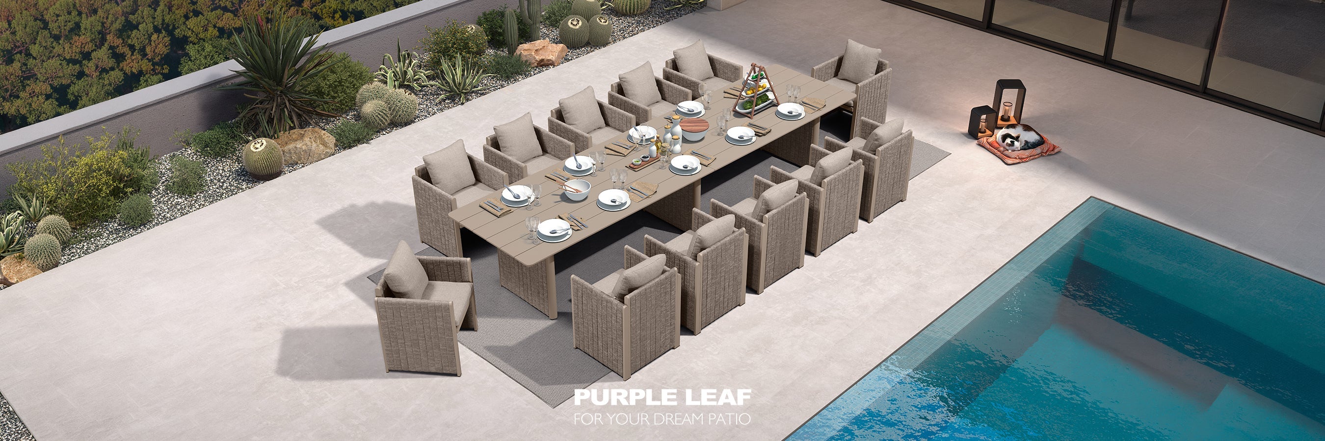 12-Seat Set Patio Dining Set