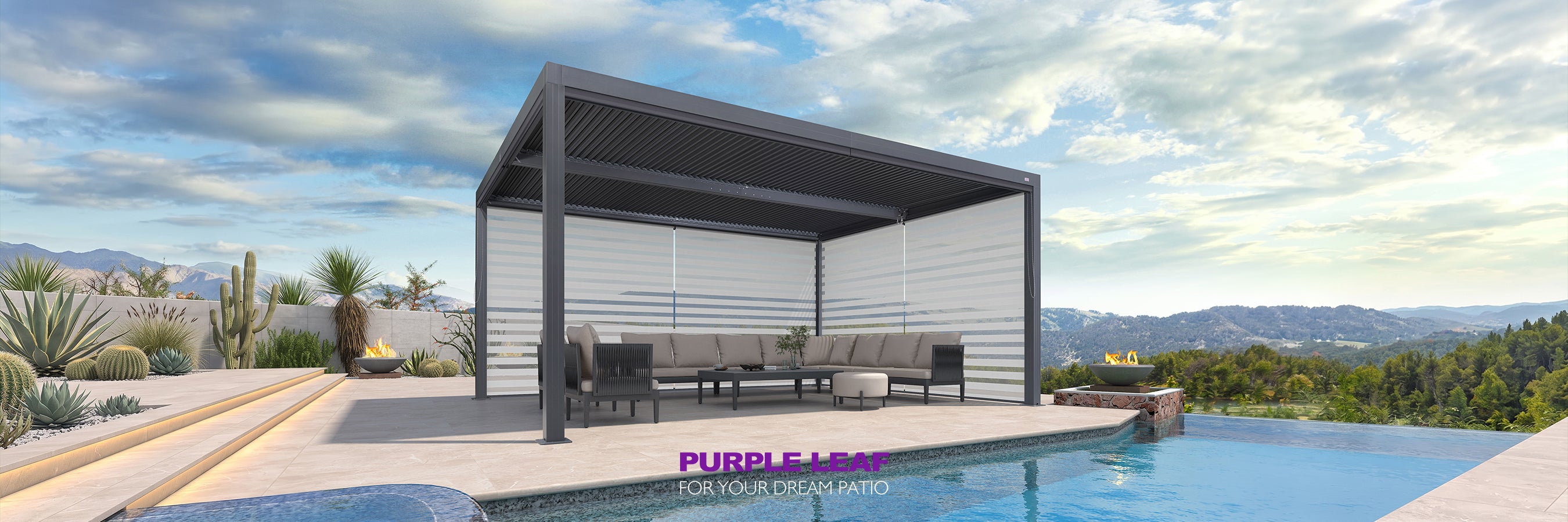 Pergola with Roller Blinds