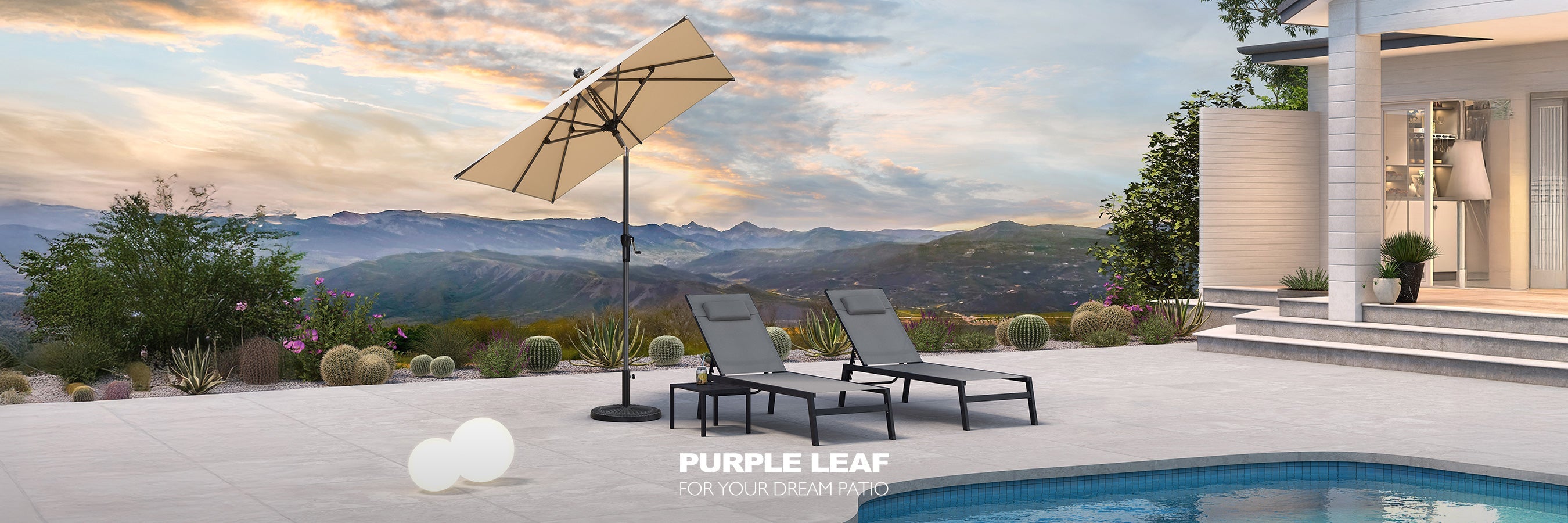 6x6 square patio umbrella PURPLE LEAF Market 6' x 6' Tilt White 8 Ribs Coated This umbrella comes in a glossy Bailey Street Home-317-BEL-4543584-Manual Lift -