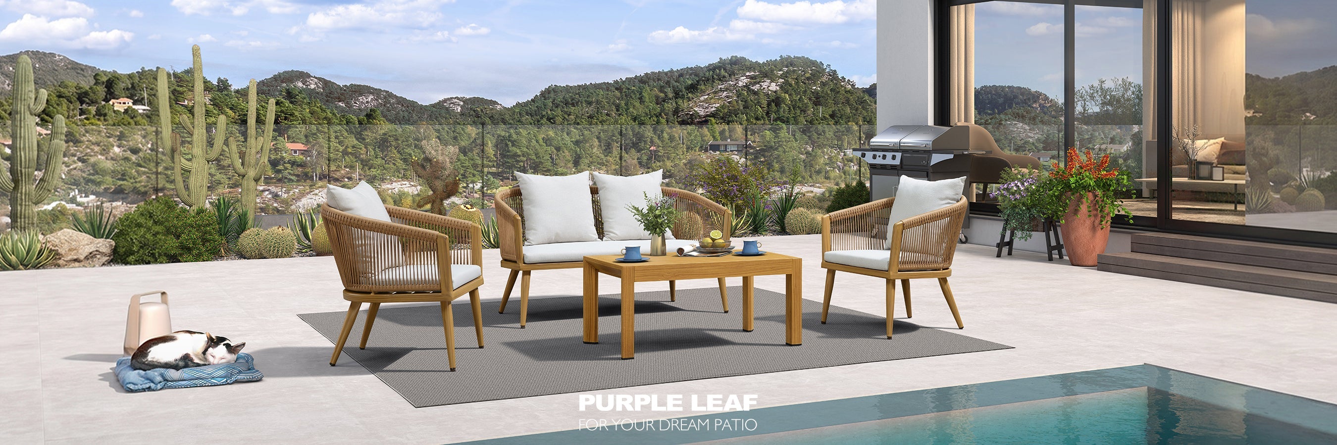 Wood Grain Patio Conversation Sets