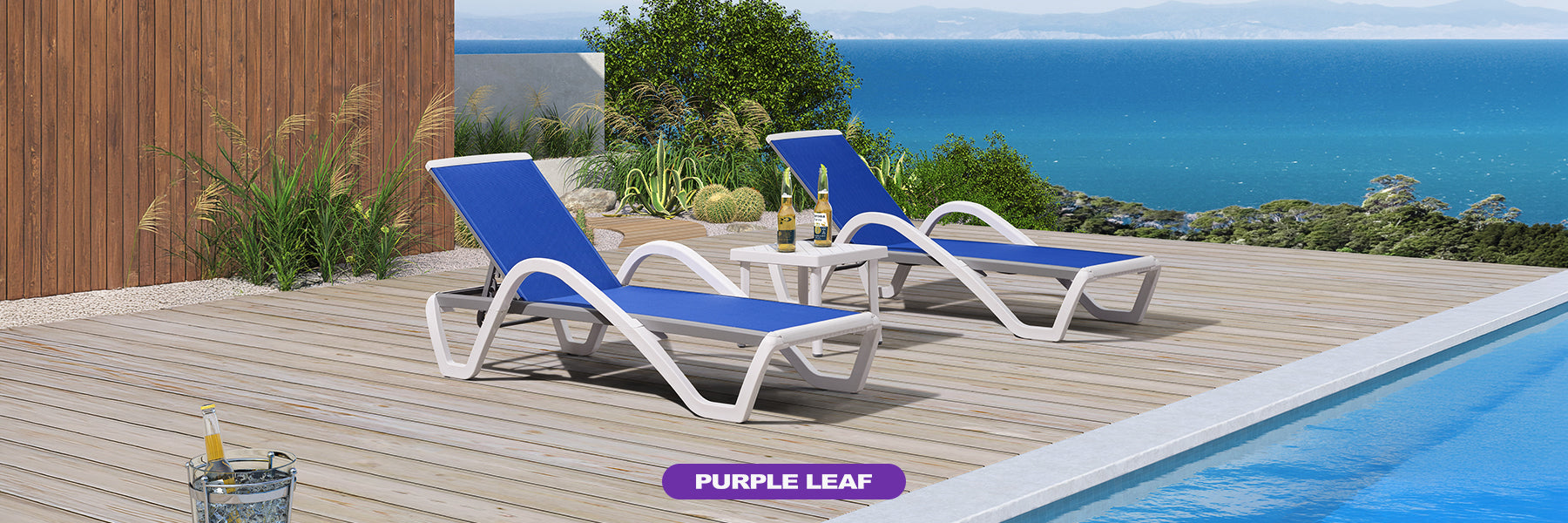 With Side Table Chaise Lounge