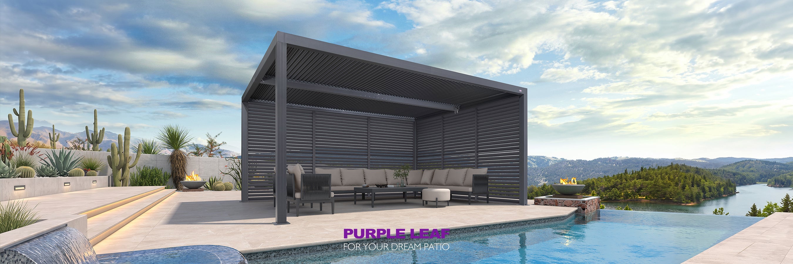 Pergola with Shutter Wall