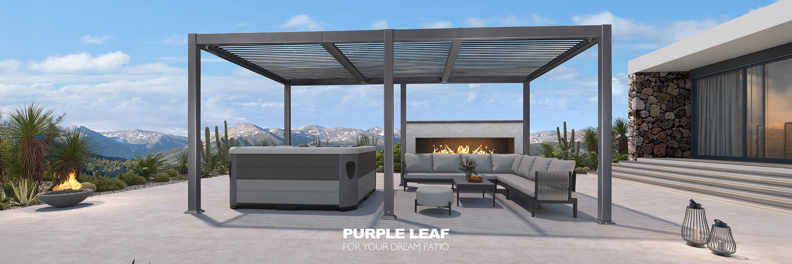 Louvered Pergola - Purple Leaf Garden