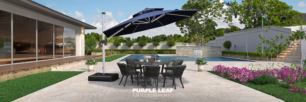 10 ft patio umbrella with stand 10 FT Outdoor Patio Umbrella with Base Included, Cantilever Umbrella O –  Ohwill.com