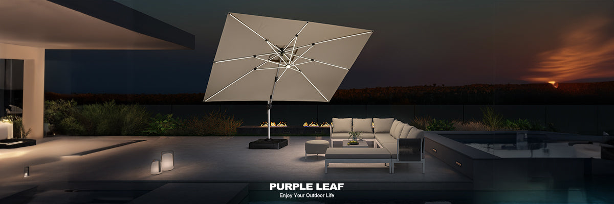 best led patio umbrella Choice Products 10ft Solar Offset Hanging Outdoor Market w/ Adjustable Tilt BBQ parties Edge Collections - SolarPowered Patio