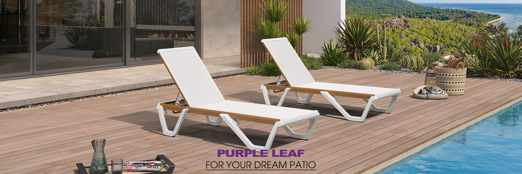 White chaise lounge