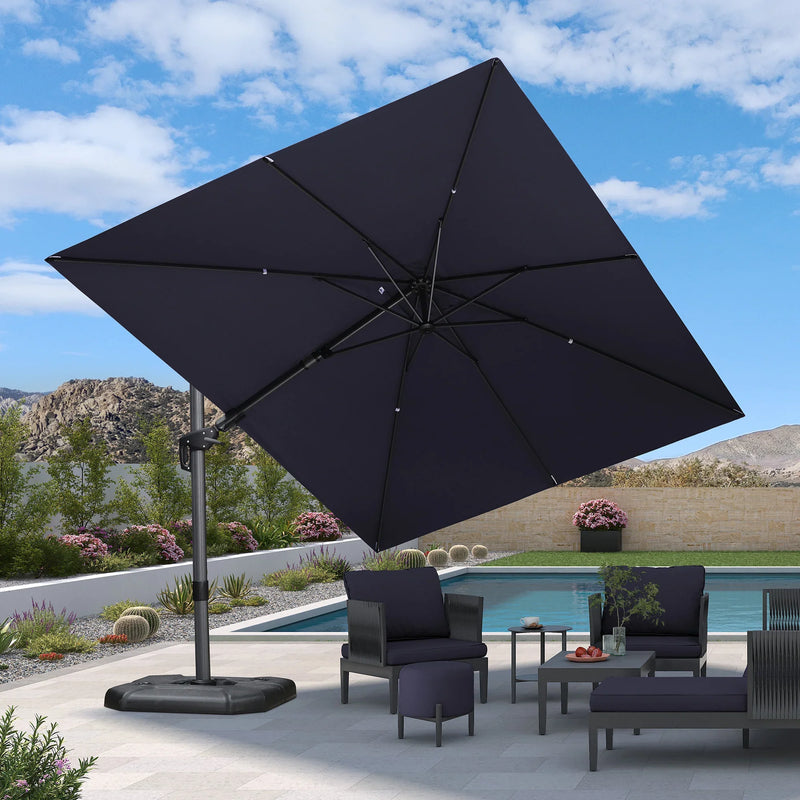 PURPLE LEAF Affordable Patio Umbrella Swivel Left-Right Tiliting Cantilever Umbrella