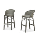 PURPLE LEAF Outdoor Bar Stools Set of 2 Rattan Patio Tall Bar Chairs Aluminum Frame with Back Barstools for Kitchen Garden Backyard Bistros Restaurant