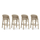PURPLE LEAF Outdoor Bar Stools Set of 2 Rattan Patio Tall Bar Chairs Aluminum Frame with Back Barstools for Kitchen Garden Backyard Bistros Restaurant