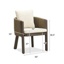 PURPLE LEAF Sanori Outdoor Dining Set Luxury Aluminum Patio Table and Dining Chairs Set with  Olefin Fabric Cushions and Pillows for Deck Garden