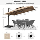 PURPLE LEAF Double Top 10 / 11 / 12 / 9 x 12 ft Square and Rectangle Outdoor Cantilever Umbrella