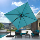 PURPLE LEAF Lateral Tilt Patio Umbrella with Base, 360° Swivel Cantilever Umbrella with Stand