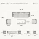 PURPLE LEAF Sicilia Classical Modular Outdoor Sectional with Oatmeal Greige Cushions Flexible Layout for Commercial Spaces