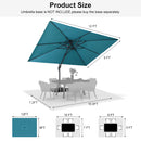 PURPLE LEAF Double Top 10 / 11 / 12 / 9 x 12 ft Square and Rectangle Outdoor Cantilever Umbrella