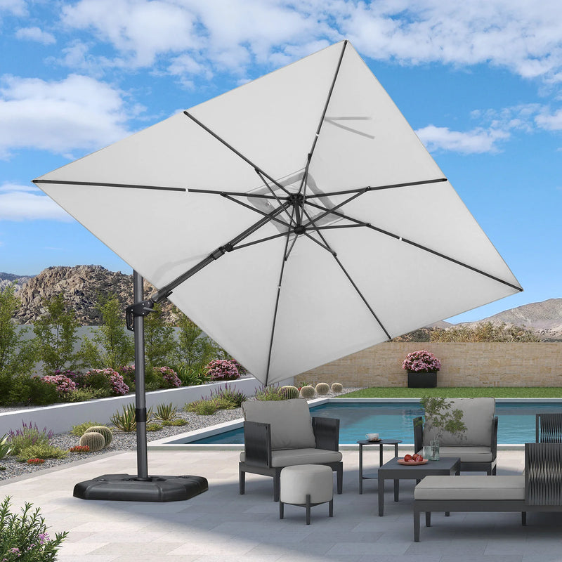 PURPLE LEAF Affordable Patio Umbrella Swivel Left-Right Tiliting Cantilever Umbrella