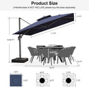 PURPLE LEAF Double Top 10 / 11 / 12 / 9 x 12 ft Square and Rectangle Outdoor Cantilever Umbrella