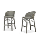 PURPLE LEAF Outdoor Bar Stools Set of 2 Rattan Patio Tall Bar Chairs Aluminum Frame with Back Barstools for Kitchen Garden Backyard Bistros Restaurant
