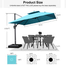 PURPLE LEAF Double Top 10 / 11 / 12 / 9 x 12 ft Square and Rectangle Outdoor Cantilever Umbrella