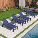 PURPLE LEAF Outdoor Chaise Lounge with Wheels Patio Lounge Chair Recliner