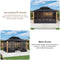 PURPLE LEAF Sunroom Hardtop Gazebo Solarium Wood Grain  Galvanized Steel Double Roof All-Weather Aluminum Outdoor Screen House