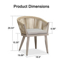 PURPLE LEAF 2 Pieces Patio Dining Chair Set Wicker Outdoor Furniture Seating Aluminum Bistro Set  with Cushions for Garden Kitchen