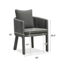 PURPLE LEAF Sanori Outdoor Dining Set Luxury Aluminum Patio Table and Dining Chairs Set with  Olefin Fabric Cushions and Pillows for Deck Garden