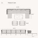 PURPLE LEAF Sicilia Classical Modular Outdoor Sectional with Oatmeal Greige Cushions Flexible Layout for Commercial Spaces