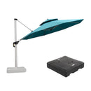 PURPLE LEAF Large Round Patio Cantilever Umbrella With Base for Deck, Pool, Backyard