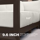 PURPLE LEAF Caesar U-Shaped Patio Conversation Set with Bronze Cushion Pillows and Ottoman Couch for Patio Backyard