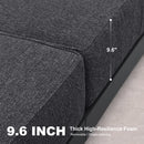 PURPLE LEAF Caesar Enclosed Patio Conversation Set with Grey Cushion Pillows and Ottoman for Porch Graden