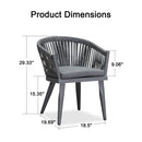 PURPLE LEAF 2 Pieces Patio Dining Chair Set Wicker Outdoor Furniture Seating Aluminum Bistro Set  with Cushions for Garden Kitchen