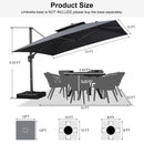 PURPLE LEAF Double Top 10 / 11 / 12 / 9 x 12 ft Square and Rectangle Outdoor Cantilever Umbrella